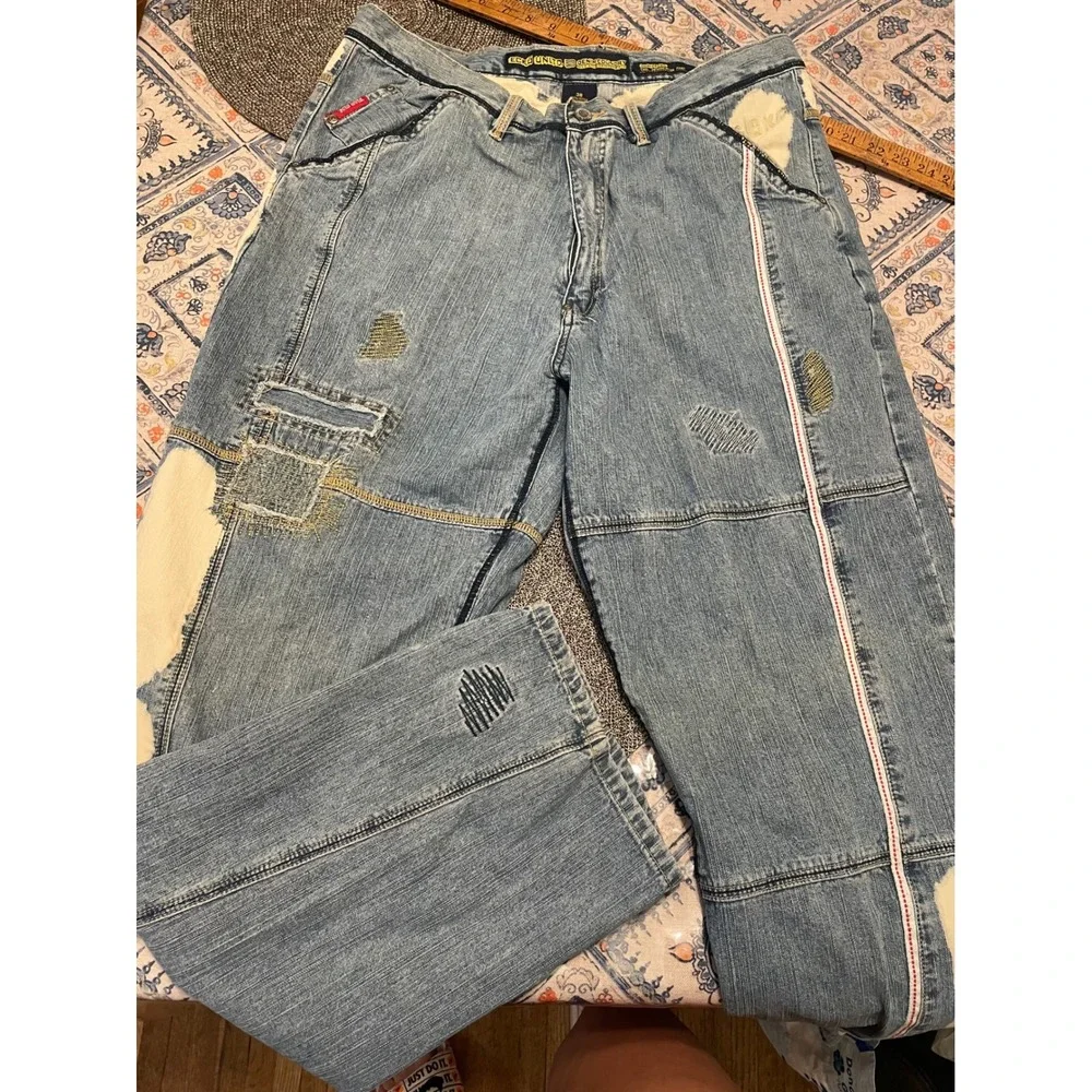 Vintage Ecko Unltd The Pemberton Pant Baggy Patchwork Distressed Jeans Mens 38